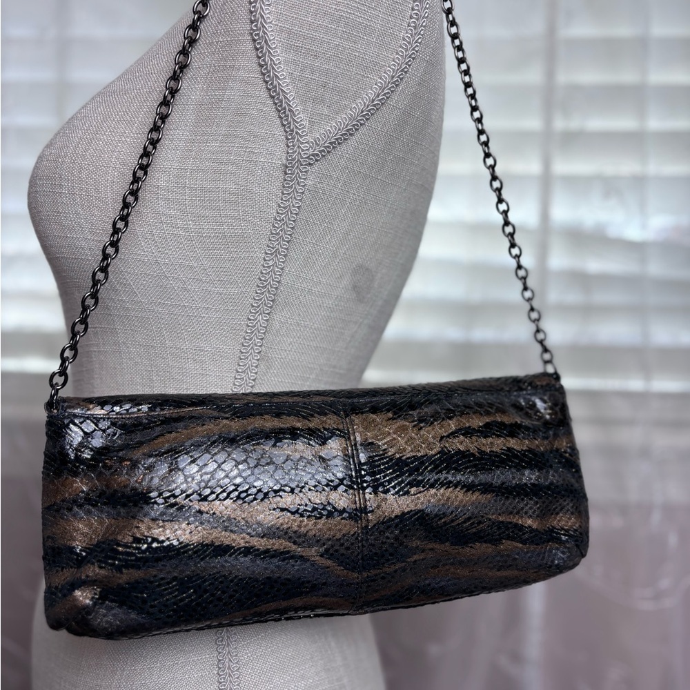 Hobo International Tiger Snake Exotic Patent Leather Handle Purse - Picture 3 of 15